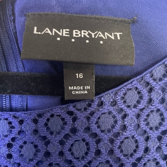 Lane Bryant Blue Lace Feminine Party Holiday Dress with Bell Sleeves Size 16 - Picture 3 of 16